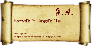 Horvát Angéla névjegykártya